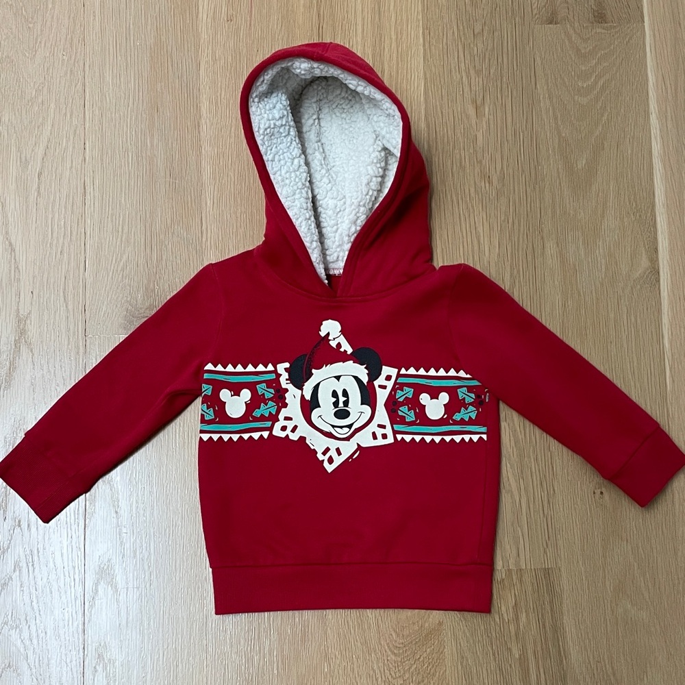 Toddler Disney Mickey Mouse Holiday Fleece Graphic Hoodie